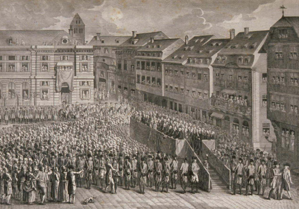 gravure de la place kléber à strasbourg